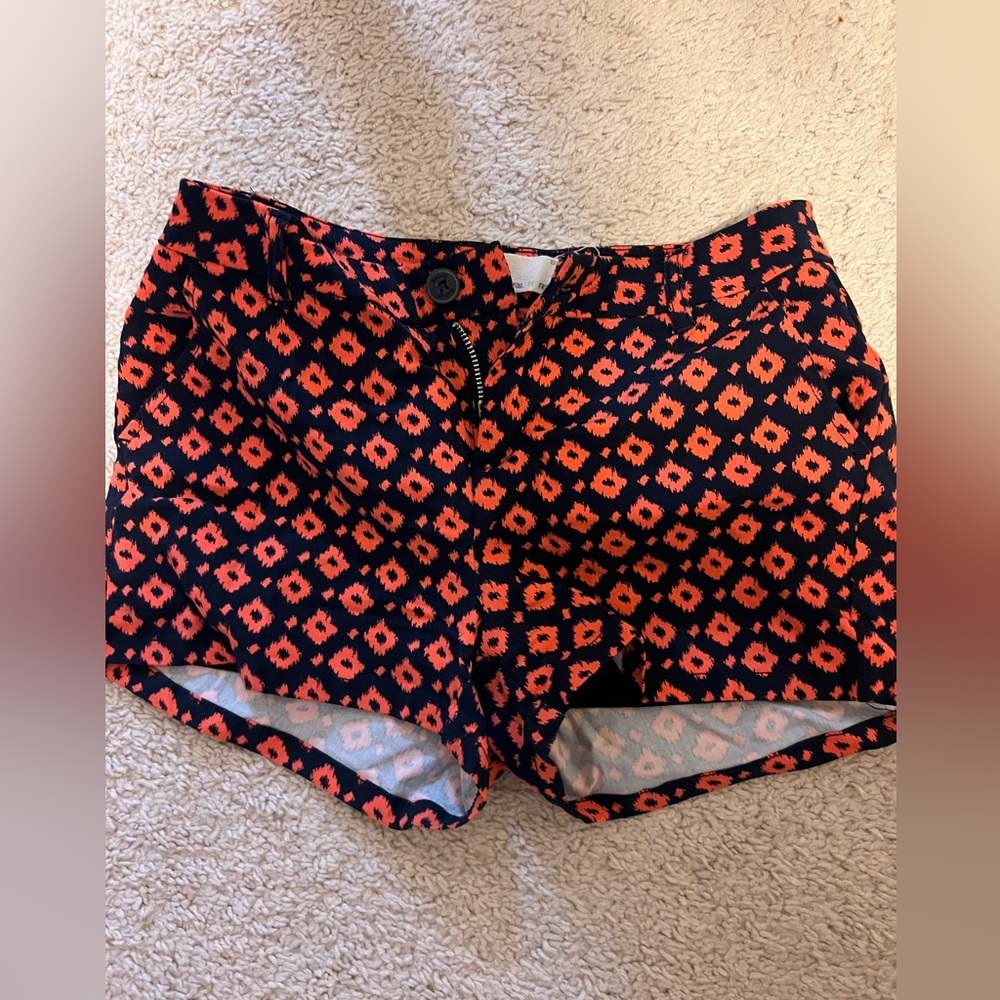 Bebop coral and blue patterned shorts
